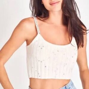 LoveShackFancy • Celmira Cashmere Crop Top • NWT